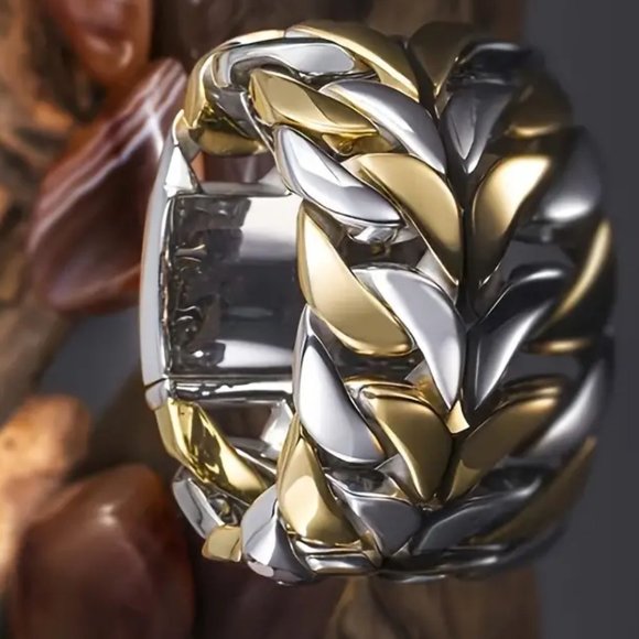 Mother of Pearl Inlay Men's Wedding Ring in Tungsten